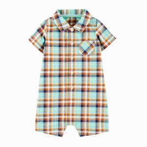 Carter's Button down Shorts Baby Boy Summer Romper Infant Sizes 18mo (2) NWT